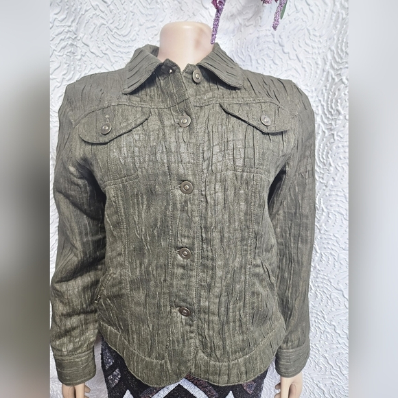 Ruby Rd Green Utility Jacket with Classic Design - Picture 1 of 6